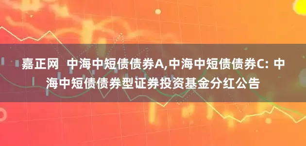 嘉正网  中海中短债债券A,中海中短债债券C: 中海中短债债券型证券投资基金分红公告
