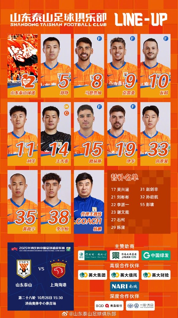 牛掌柜 先丢一球！李新翔包抄破门 中超泰山暂0比1海港