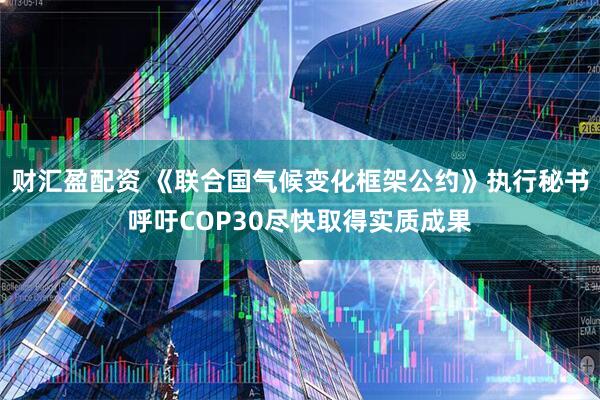 财汇盈配资 《联合国气候变化框架公约》执行秘书呼吁COP30尽快取得实质成果